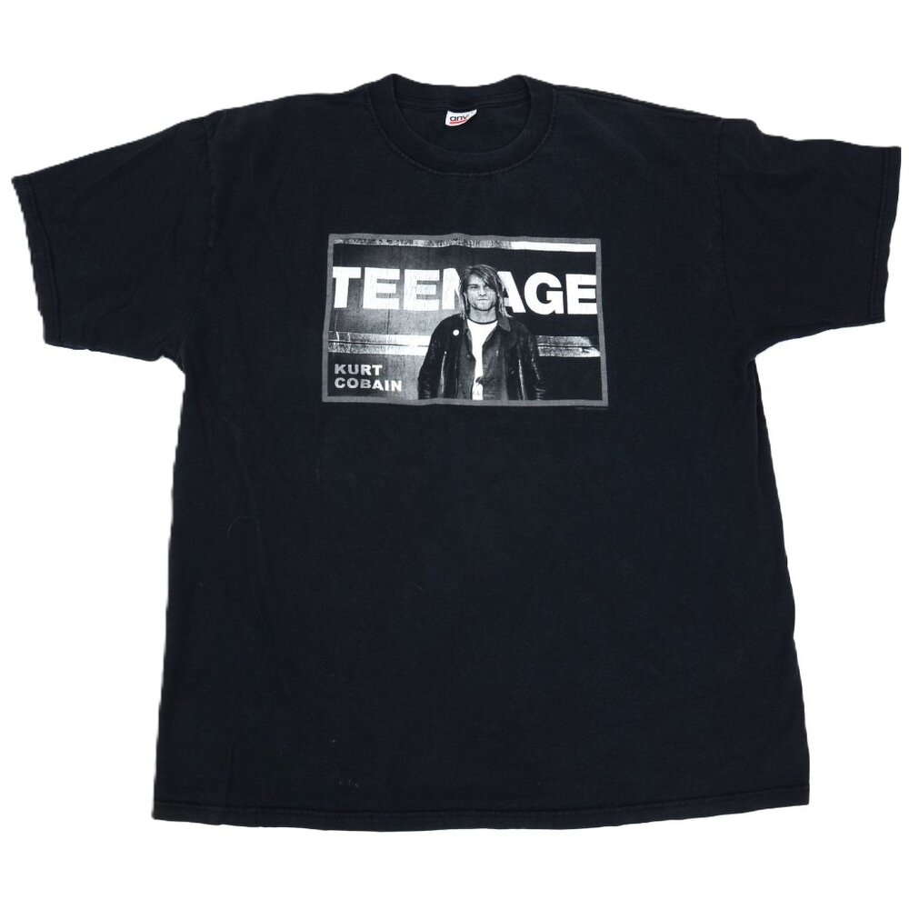Vintage 2002 Kurt Cobain Teenage End of Music T Shirt Men's L Grunge Music Tee